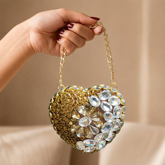 Enchanted Blossom – Bridal Evening Bag with Chain