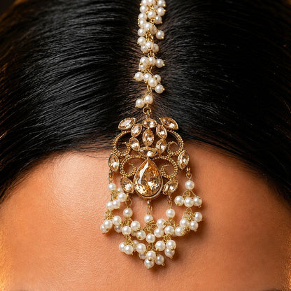 Rose Gold Pearl Bridal Jewellery Set