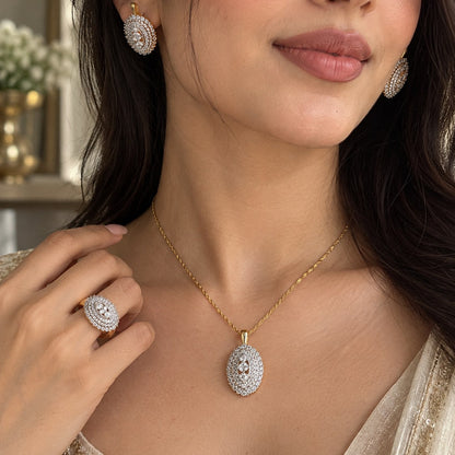 Noor-e-Mah Pave Locket Set