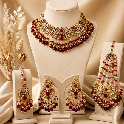 Shehzaadi Ruby Kundan Bridal Jewellery Set
