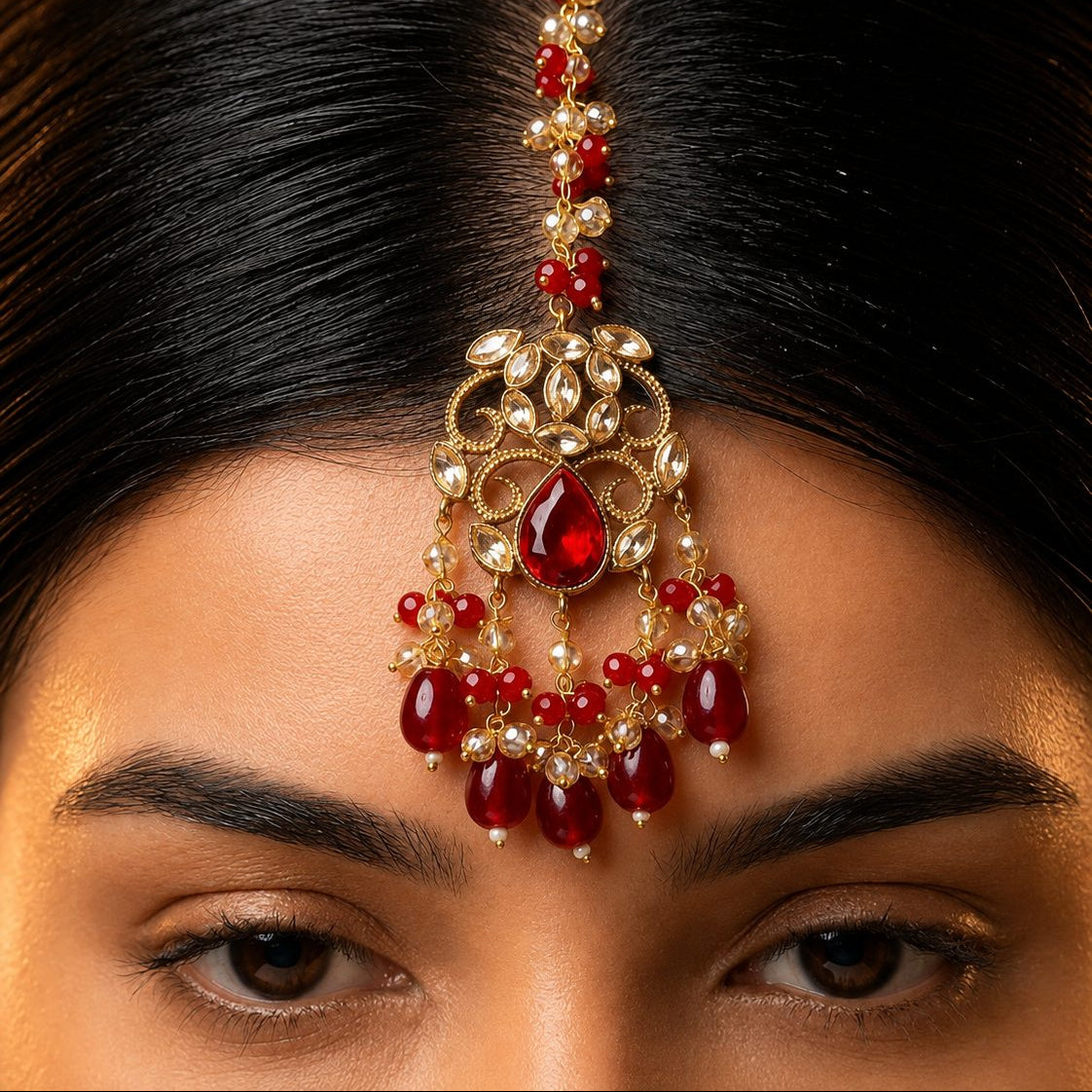 Shehzaadi Ruby Kundan Bridal Jewellery Set