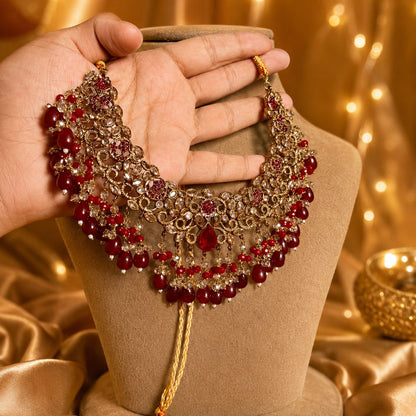 Shehzaadi Ruby Kundan Bridal Jewellery Set