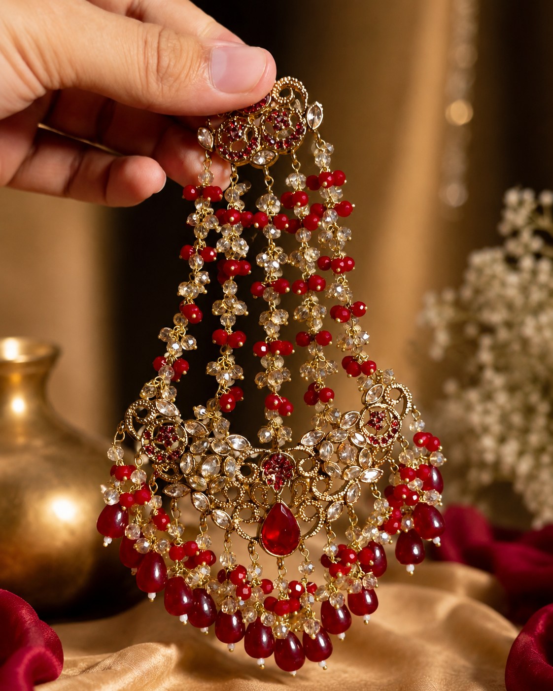 Shehzaadi Ruby Kundan Bridal Jewellery Set