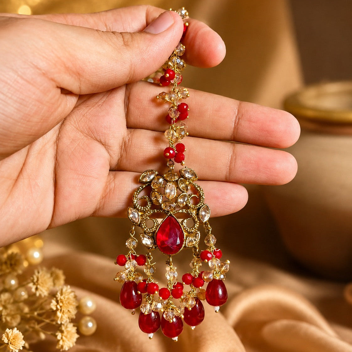 Shehzaadi Ruby Kundan Bridal Jewellery Set