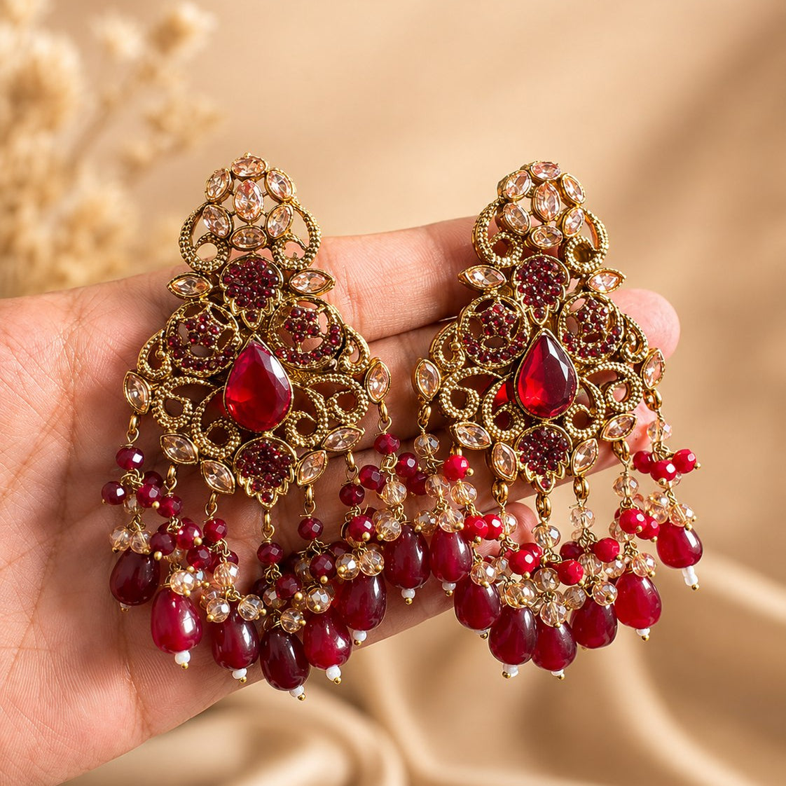 Shehzaadi Ruby Kundan Bridal Jewellery Set