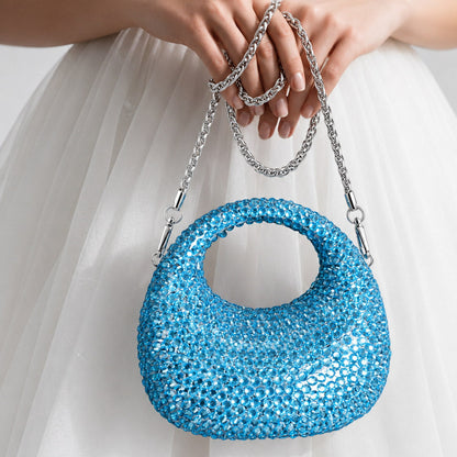 Celestial Blue Crystal Mini Clutch
