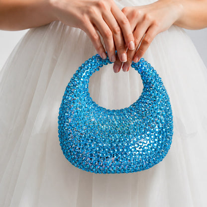 Celestial Blue Crystal Mini Clutch