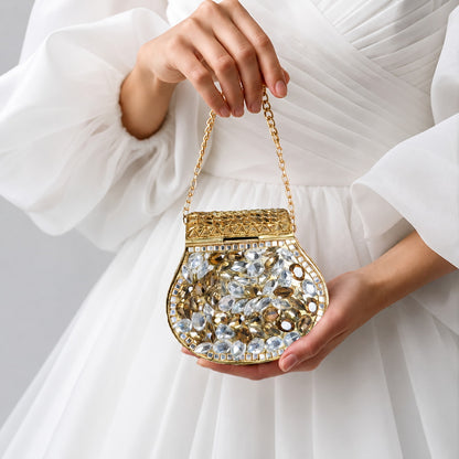 Golden Peacock Dual-Sided Bridal Clutch