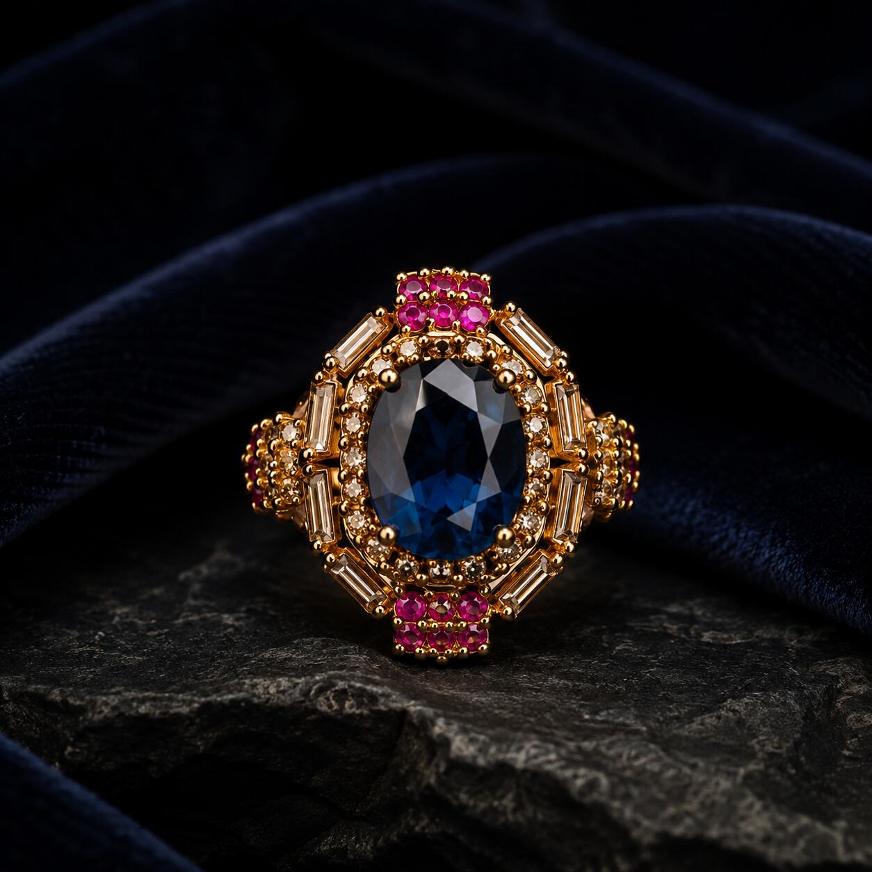 Sahar statement ring dark luxury view