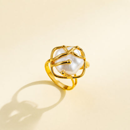 Mother of Pearl Centre Adjustable Ring