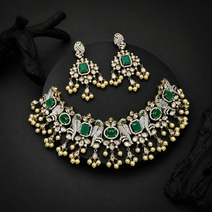 Royal Peacock Gemstone Choker Set