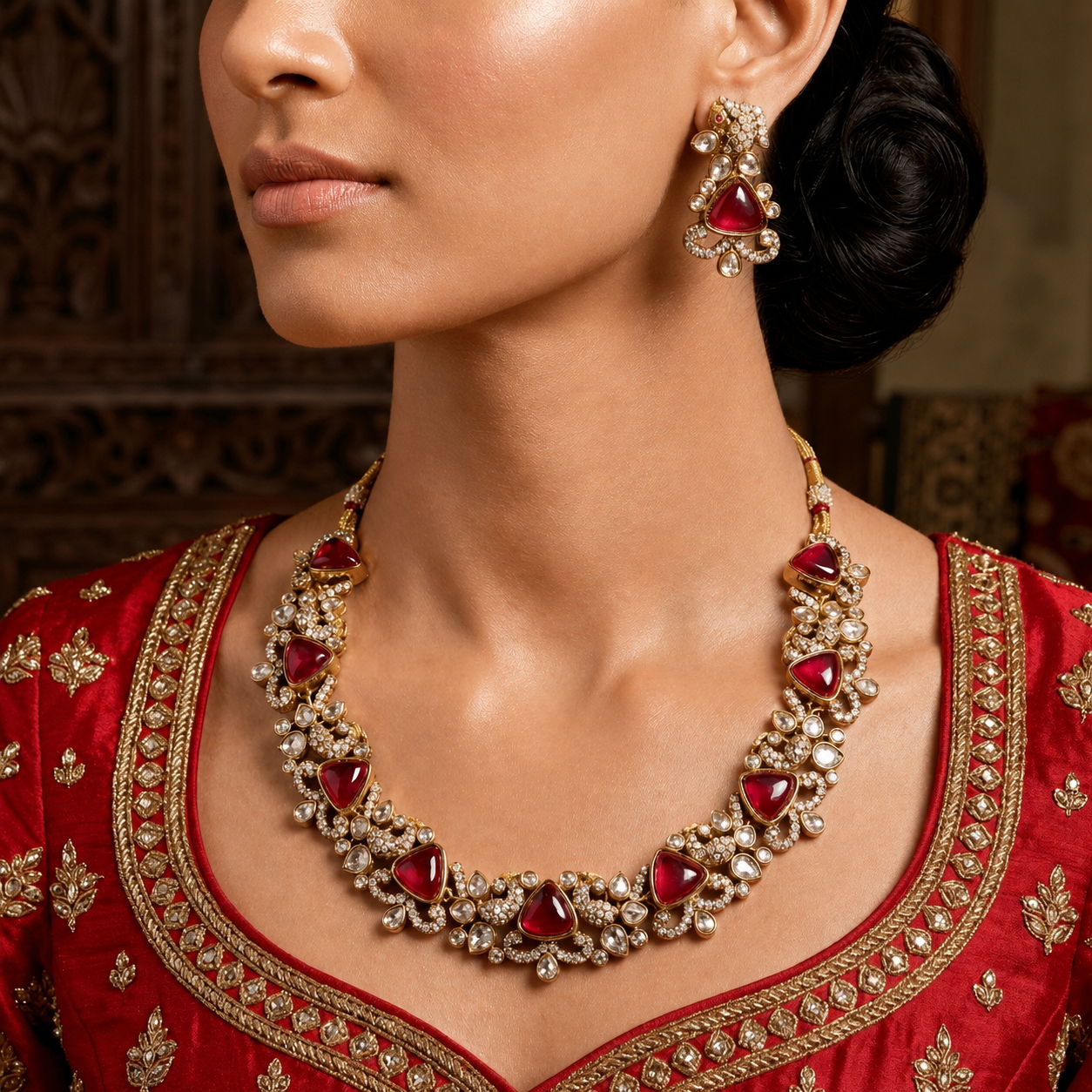 Heritage Gemstone Collar Necklace Set
