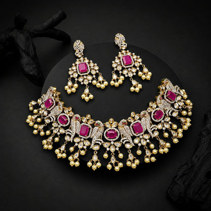 Royal Peacock Gemstone Choker Set
