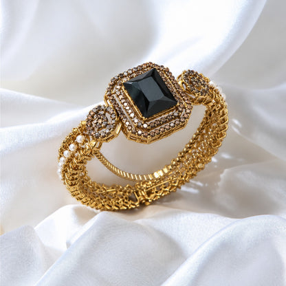Rang-e-Noor Rectangular Stone Cuff Bangle